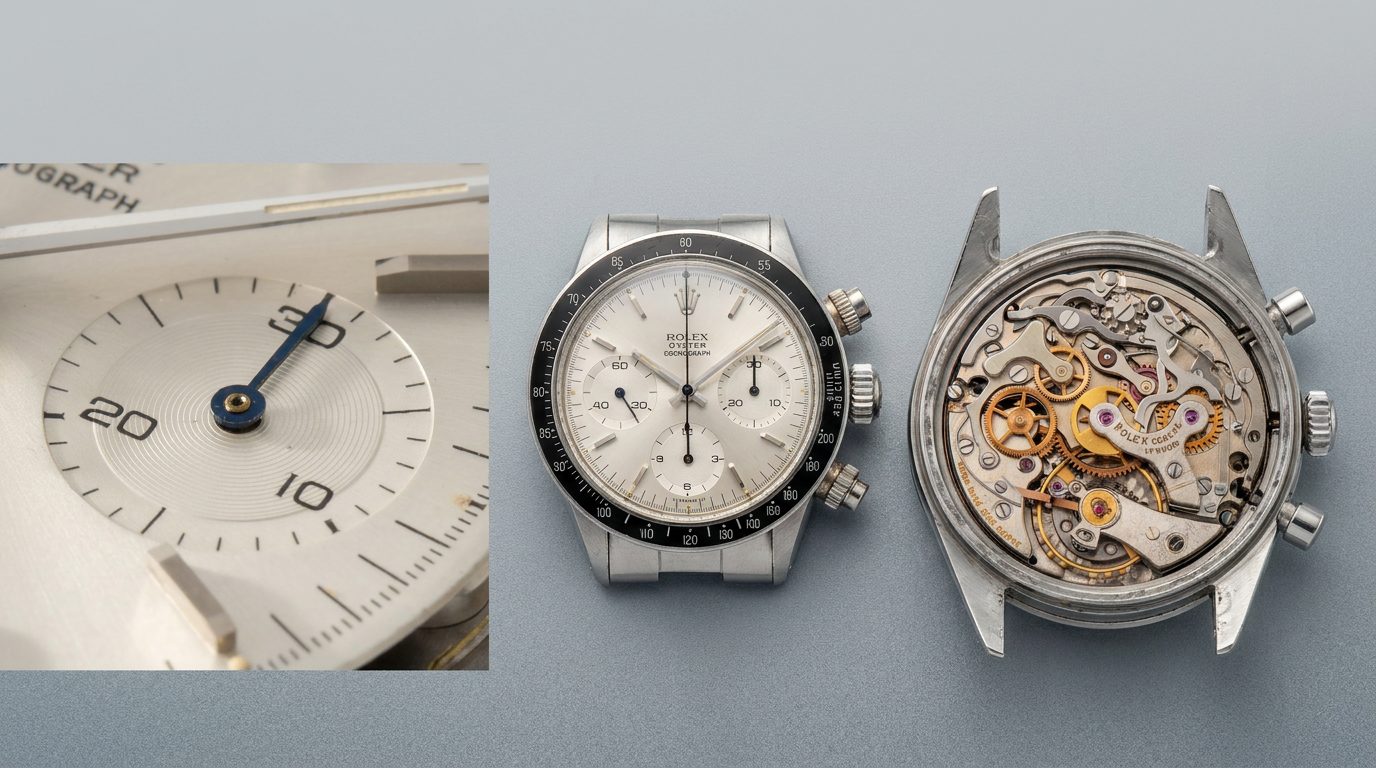 Forensic teardown comparison of two vintage Daytona chronographs