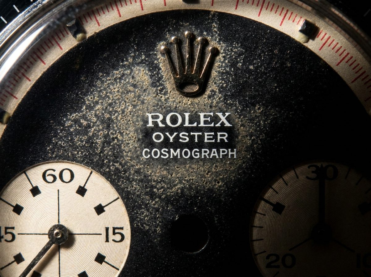 Catalogue spread · Rolex Cosmograph Daytona Ref. 6265 in steel · Lot 80 · with descriptive text and estimate band.
